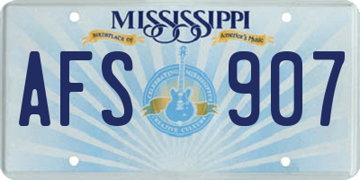 MS license plate AFS907