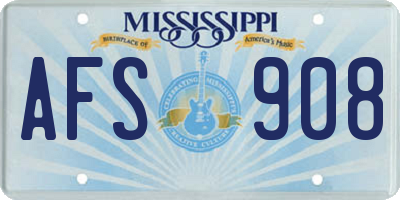 MS license plate AFS908