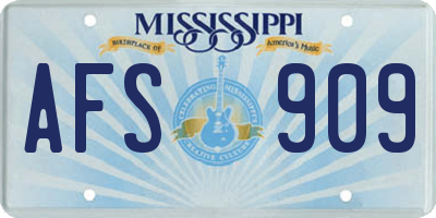 MS license plate AFS909