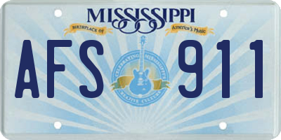 MS license plate AFS911