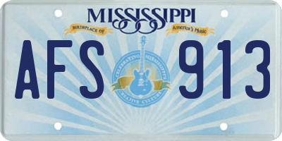 MS license plate AFS913