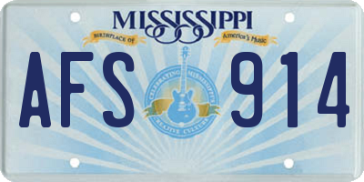 MS license plate AFS914