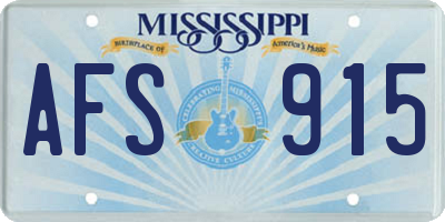 MS license plate AFS915