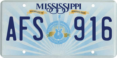 MS license plate AFS916
