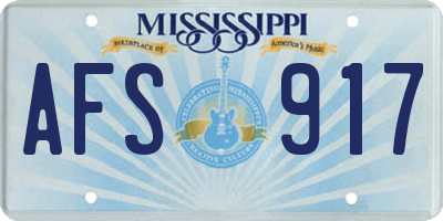 MS license plate AFS917