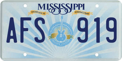 MS license plate AFS919
