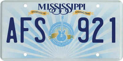 MS license plate AFS921