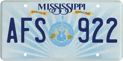 MS license plate AFS922