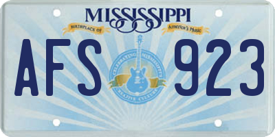 MS license plate AFS923