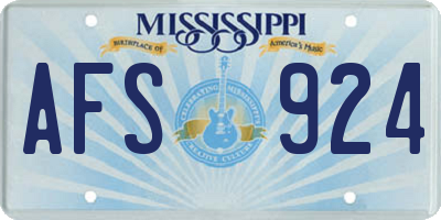 MS license plate AFS924