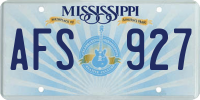 MS license plate AFS927