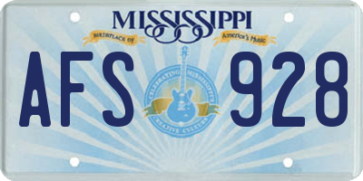 MS license plate AFS928