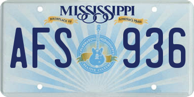 MS license plate AFS936