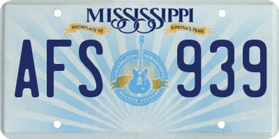 MS license plate AFS939