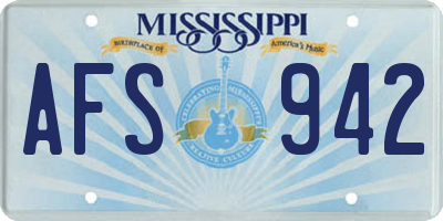 MS license plate AFS942