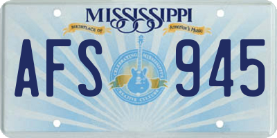 MS license plate AFS945