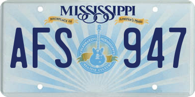 MS license plate AFS947