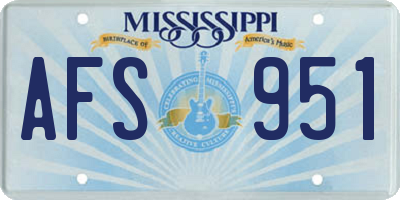 MS license plate AFS951