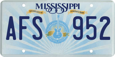 MS license plate AFS952