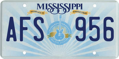 MS license plate AFS956