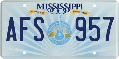 MS license plate AFS957