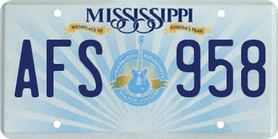 MS license plate AFS958