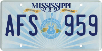 MS license plate AFS959