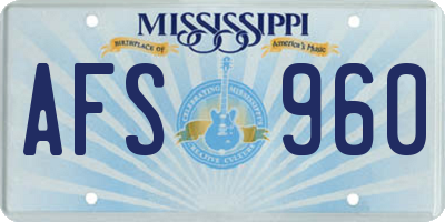 MS license plate AFS960