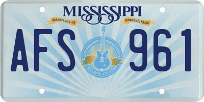 MS license plate AFS961