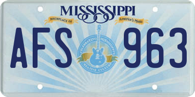 MS license plate AFS963