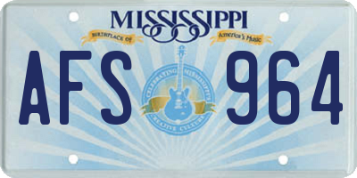 MS license plate AFS964