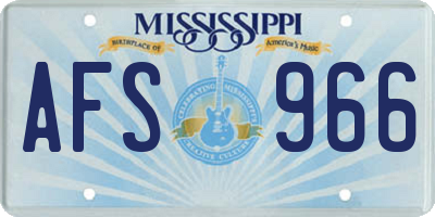 MS license plate AFS966