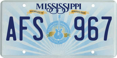 MS license plate AFS967