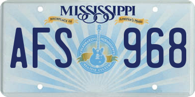 MS license plate AFS968