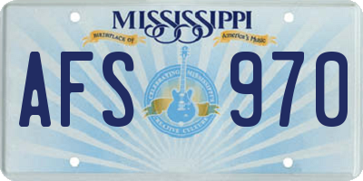 MS license plate AFS970