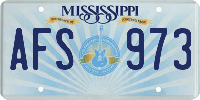 MS license plate AFS973