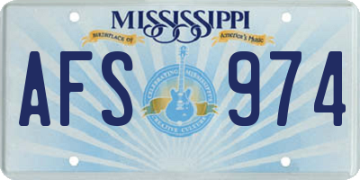 MS license plate AFS974