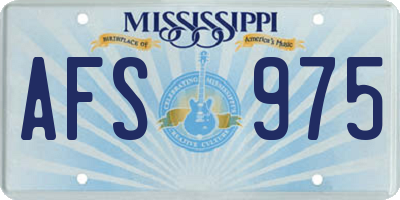 MS license plate AFS975