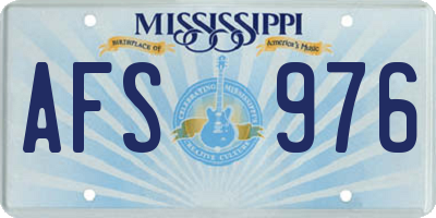 MS license plate AFS976