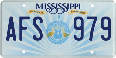 MS license plate AFS979