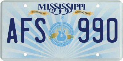 MS license plate AFS990