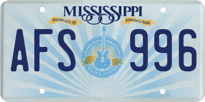 MS license plate AFS996
