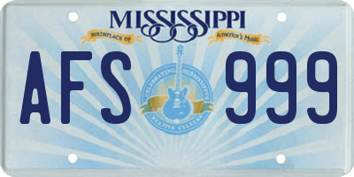 MS license plate AFS999