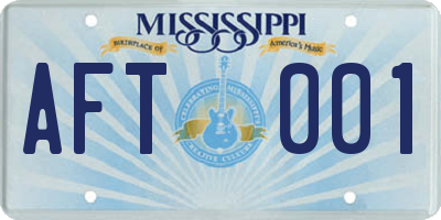 MS license plate AFT001