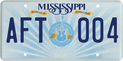 MS license plate AFT004