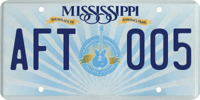 MS license plate AFT005