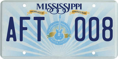 MS license plate AFT008