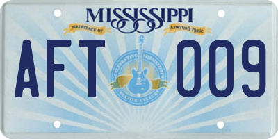 MS license plate AFT009