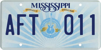 MS license plate AFT011