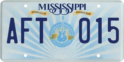 MS license plate AFT015